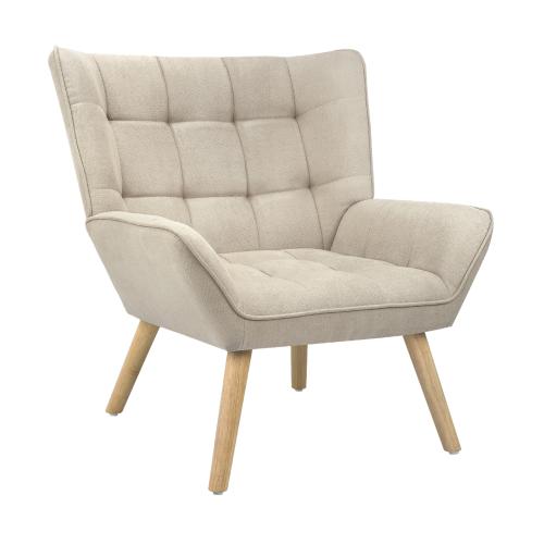 Modern Fabric Accent Tub Armchair | Soft Fabric Upholstered Lounge Chair by Oikiture