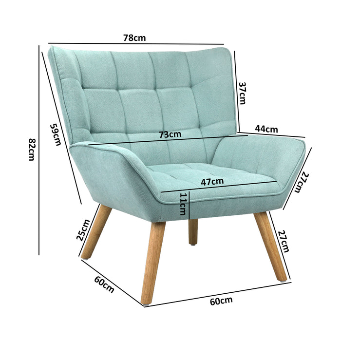 Modern Fabric Accent Tub Armchair | Soft Fabric Upholstered Lounge Chair by Oikiture