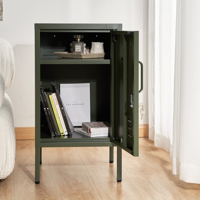 Vozela Metal Shelf Filing Cabinet | Lockable Filing Storage Cabinet in Green