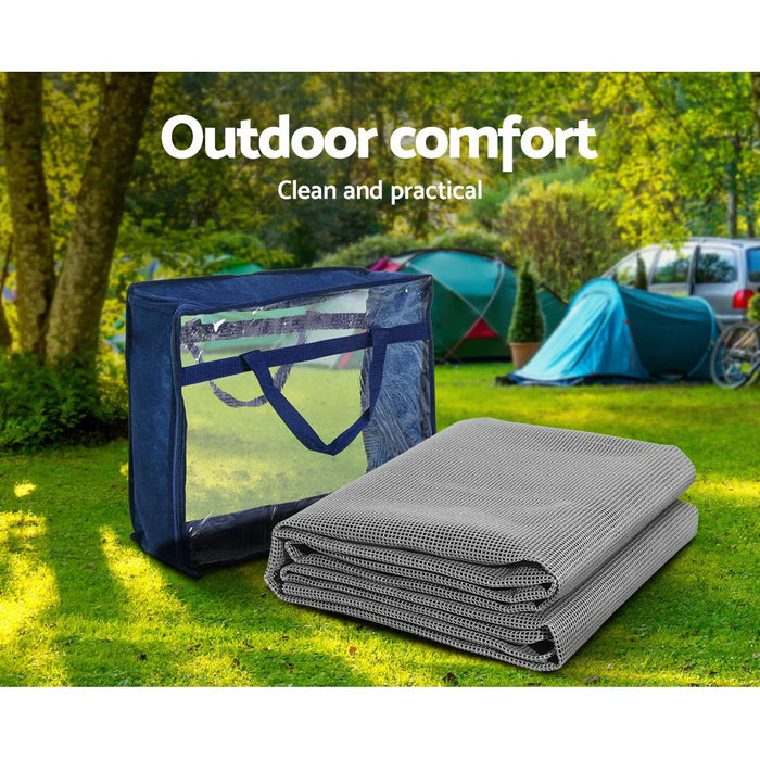 450gsm Quality Thick 3 X 2.5M Camping Floor Mat - Grey