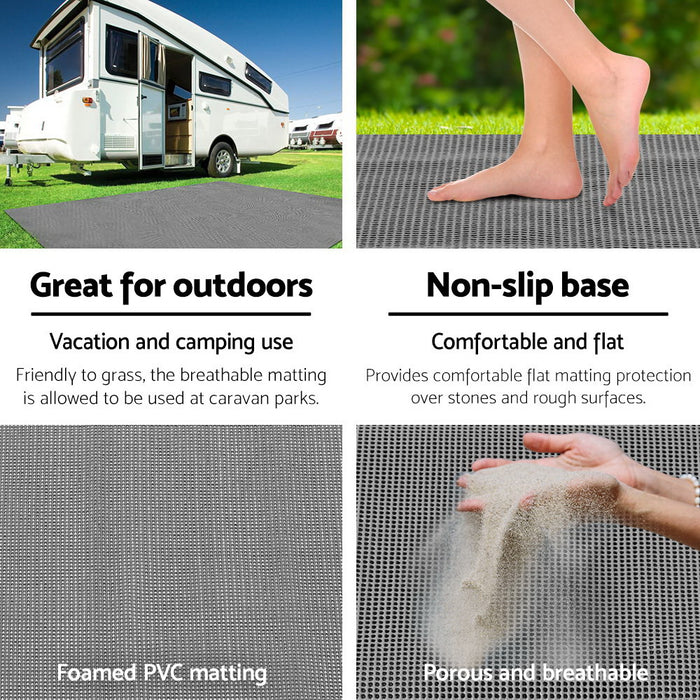 450gsm Quality Thick 3 X 2.5M Camping Floor Mat - Grey