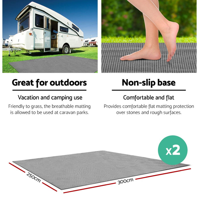 450gsm Quality Thick 6M( 2x 3 x2.5m) Camping Floor Mat - Grey