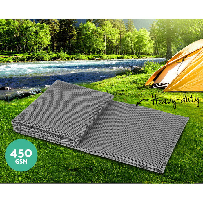 450gsm Quality Thick 7 X 2.5M Camping Floor Mat - Grey