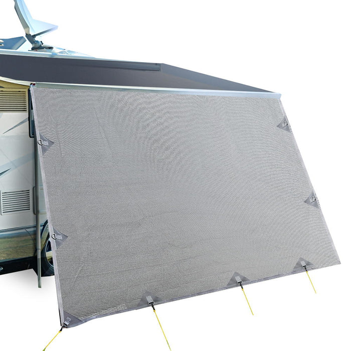 5.2M Roll Out Awning | Caravan Privacy Screen Sun Shade Protection - Grey