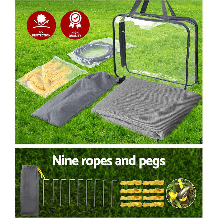 5.2M Roll Out Awning | Caravan Privacy Screen Sun Shade Protection - Grey