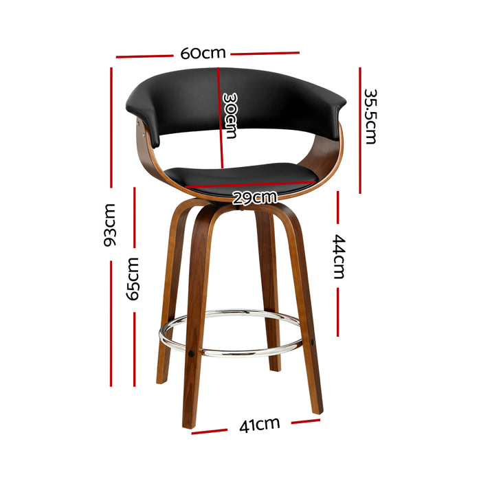 Ziara Industrial Retro High Back 93cm H Swivel Barstool - Black and Wood