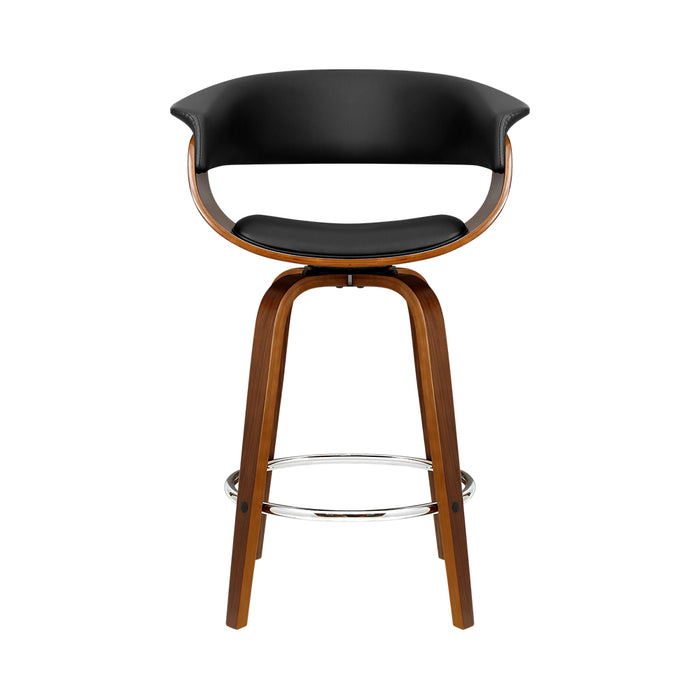 Ziara Industrial Retro High Back 93cm H Swivel Barstool - Black and Wood