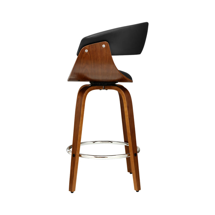 Ziara Industrial Retro High Back 93cm H Swivel Barstool - Black and Wood