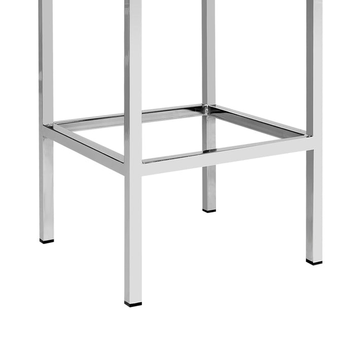 Set of 2 Squareset Modern 69cm PU Leather Barstools in Black and Chrome
