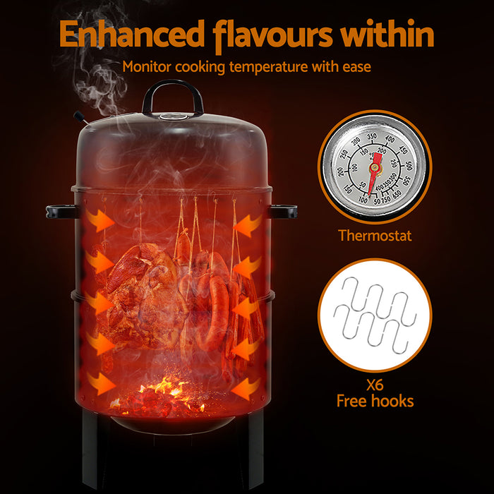 Sparkz  3-in-1 Charcoal BBQ Smoker  | 38cm Multi Purpose BBQ Girll Heater