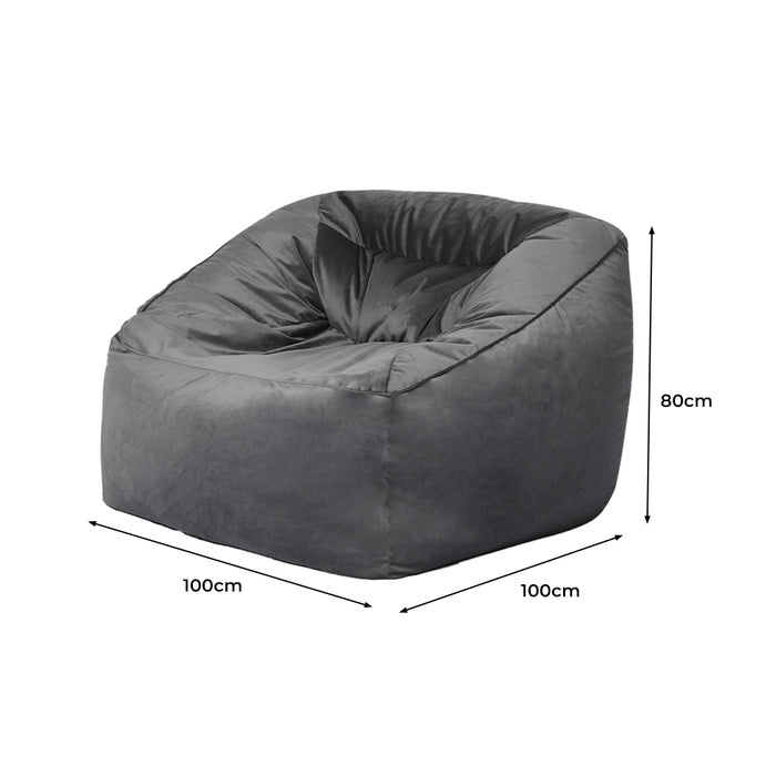 Ottoman Bean Bag Chair Cover Soft Velevt Home Game Seat Lazy Sofa Cover Large