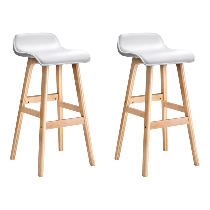 Set of 2 Premium Wave 74cm Barstools in White