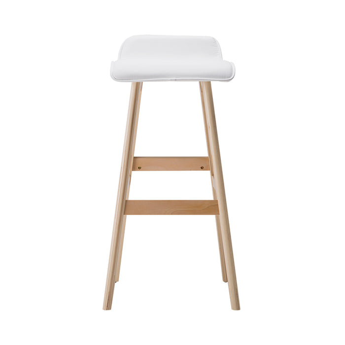 Set of 2 Premium Wave 74cm Barstools in White