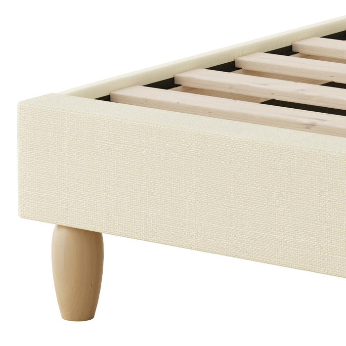 Teddy Millie Beige Fabric Round Bed | Arched Cushioned Touch Beige Upholstered Premium Fabric Bed Frame | 5 Sizes