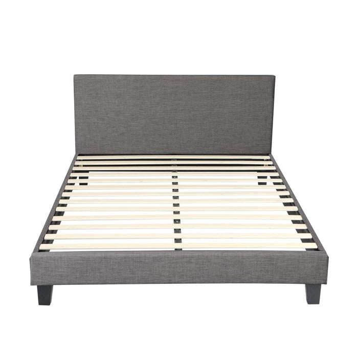Vank High Quality Grey Fabric Modern Bed in Queen Size | Easy Assembly Modern Bed