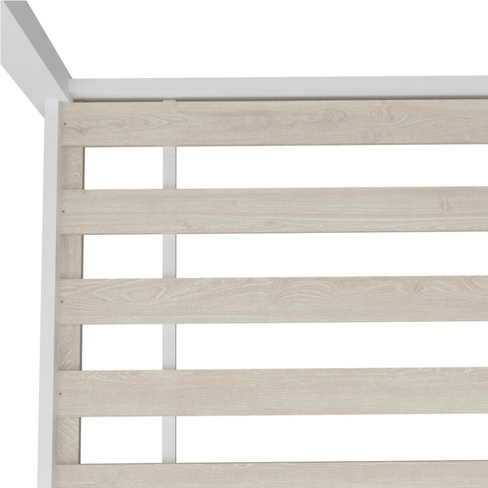 Funzee Kids House Style Canopy Bed in Single Size | White Kids Low Lie Platform Bed