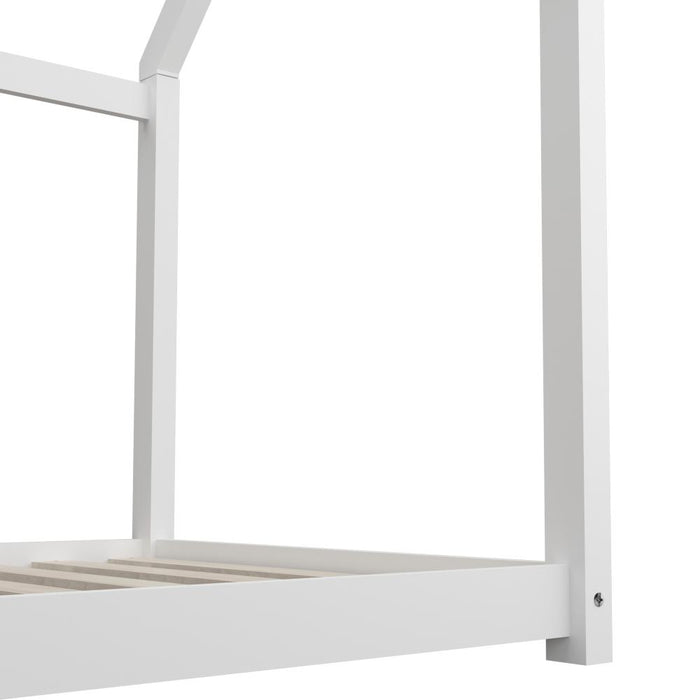 Funzee Kids House Style Canopy Bed in Single Size | White Kids Low Lie Platform Bed