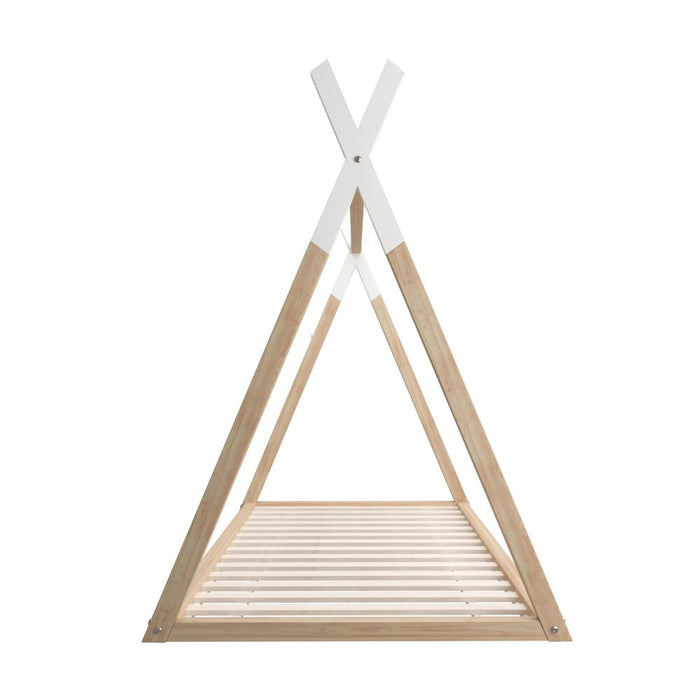 Funzee III Kids House Style Teepee Bed in Single Size | White Kids Low Lie Platform Bed