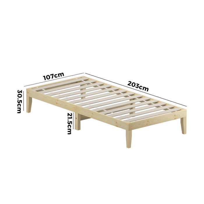 Milano High Quality Wooden Timber Bed Base in King Single Size | Easy Assembly Modern Mattress Base Bed