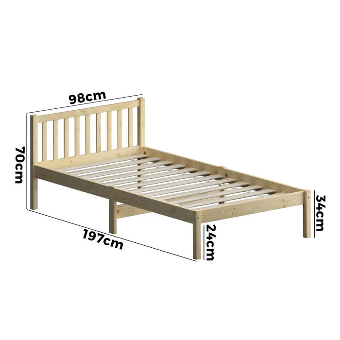 Milano High Quality Wooden Timber Platform Bed in Single Size | Easy Assembly Modern Bed