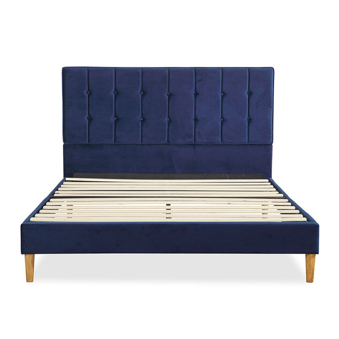 Polizano Velvet Touch Tuffted Modern Bed Frame | Luxury Premium Soft Plush Velvet Bed in 2 Colours | 2 Sizes