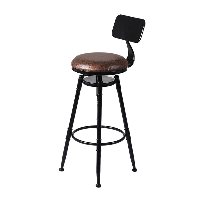 Set of Two Imola Industrial Bar Stools | Wooden Swivel Kitchen Barstools in Black