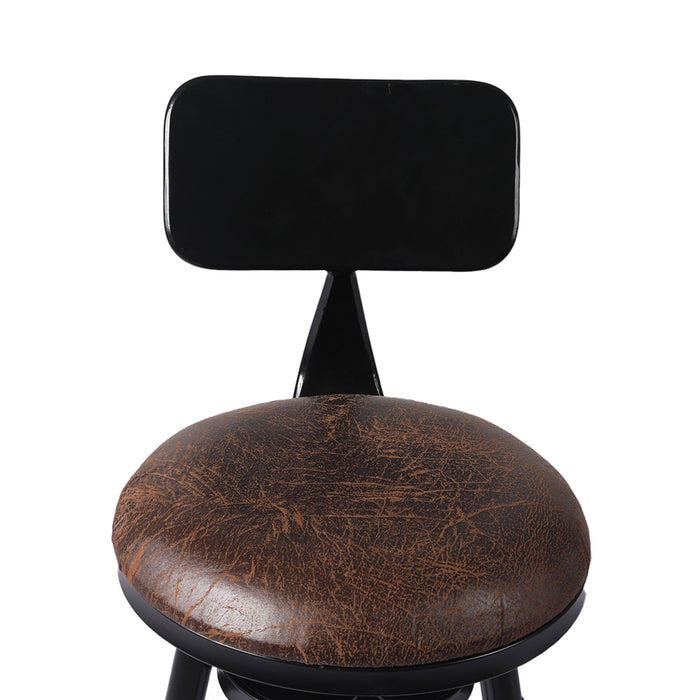 Set of Two Imola Industrial Bar Stools | Wooden Swivel Kitchen Barstools in Black