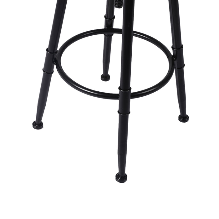 Set of Two Imola Industrial Bar Stools | Wooden Swivel Kitchen Barstools in Black