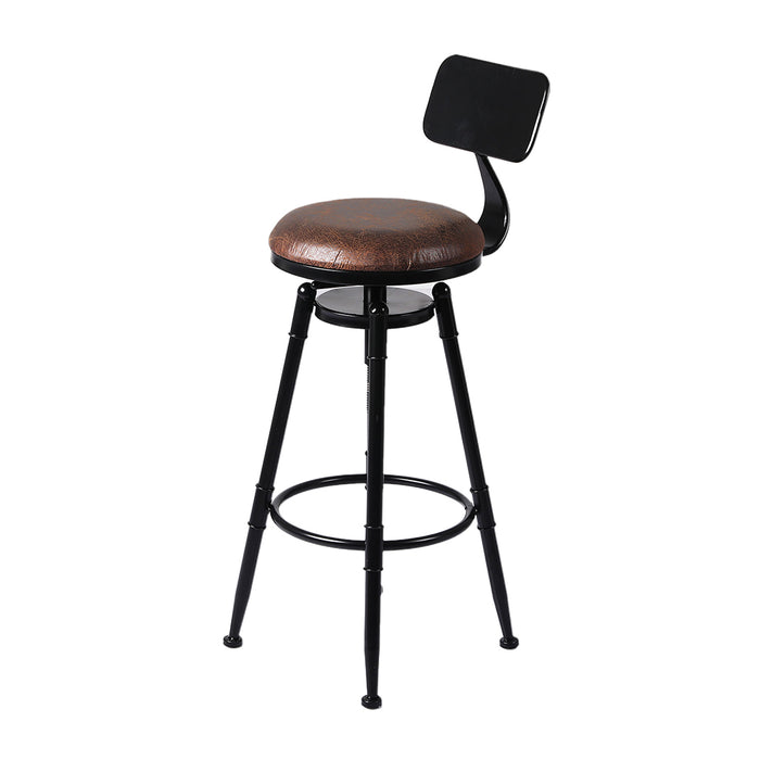 Set of Four Ash Industrial Bar Stools | Wooden Swivel Kitchen Barstools in Black