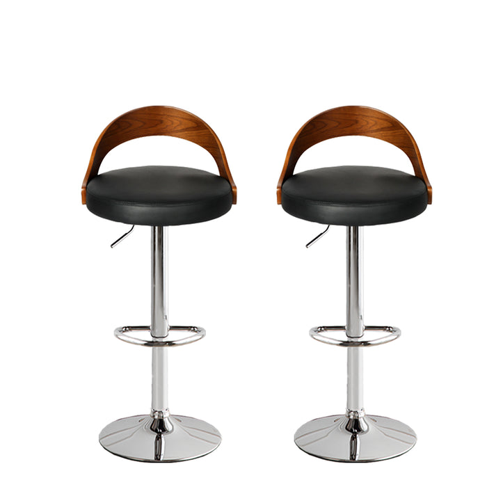 Marcie Gas Lift Wooden Beech Kitchen Bar Stool | Stool Metal Black Barstools