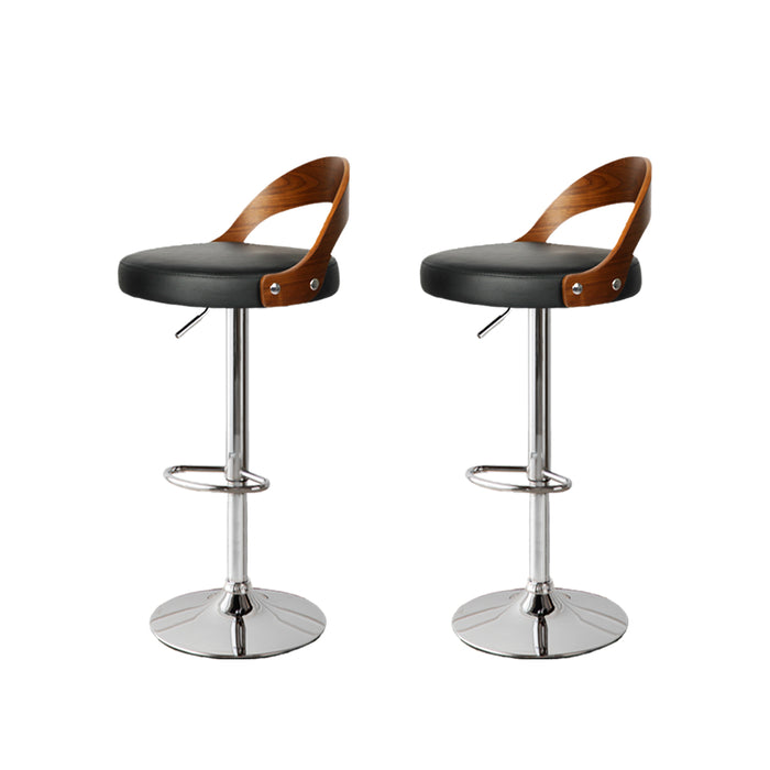 Marcie Gas Lift Wooden Beech Kitchen Bar Stool | Stool Metal Black Barstools