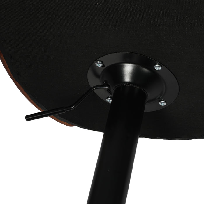 Cartia 1x Gas Lift Wooden Bar Stool | Kitchen Swivel Barstool in Black