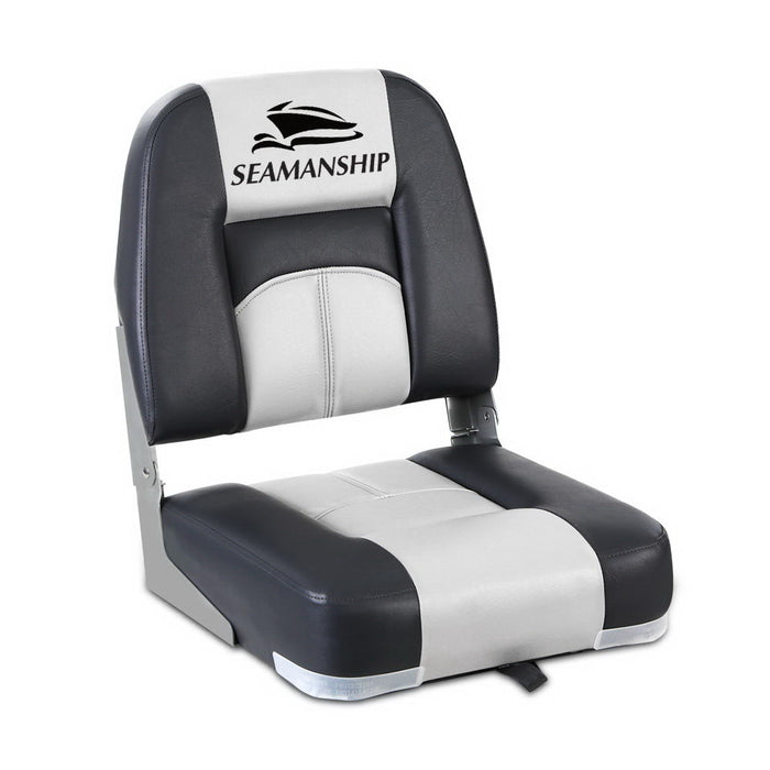 Set of Two Folding Boat Seats | All Weather Swivels Marine Seats Grey