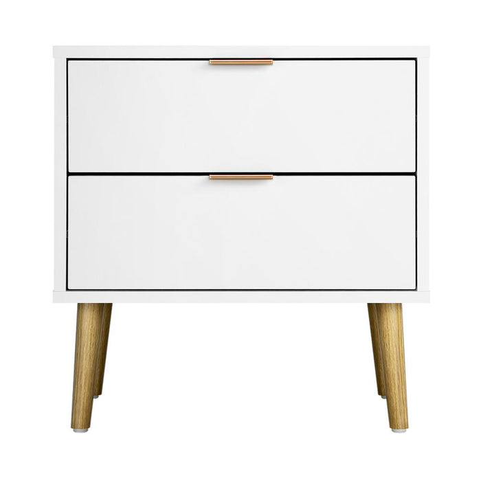 Milo Modern Bedside Table | Stylish Nightstand Cabinet by Oikiture in White