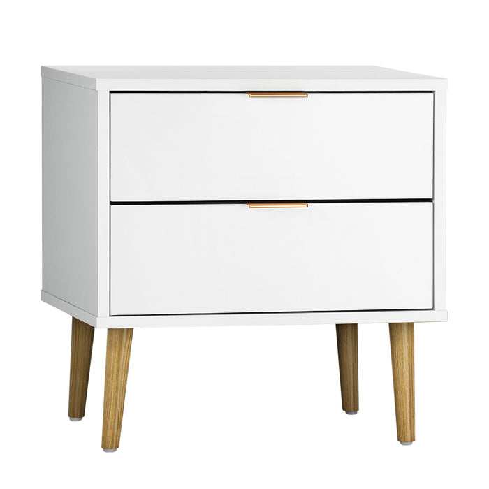 Milo Modern Bedside Table | Stylish Nightstand Cabinet by Oikiture in White