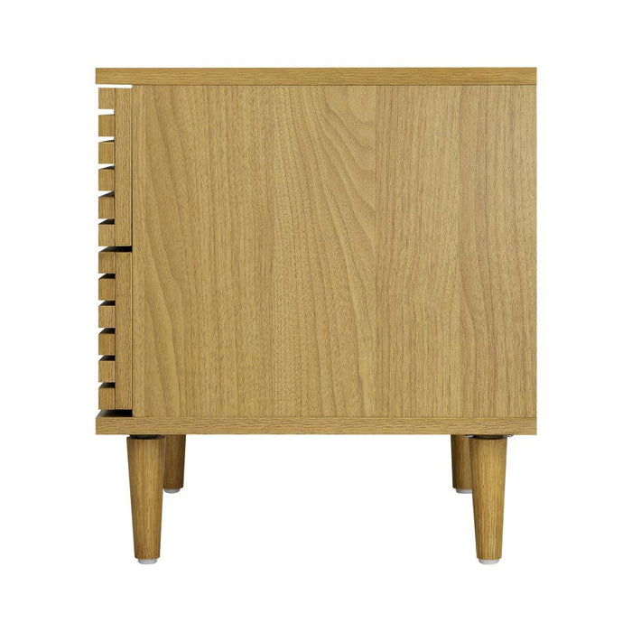 Centrum Bedroom Modern Bedside Table | 2 Drawer Sleek Bedside Cabinet