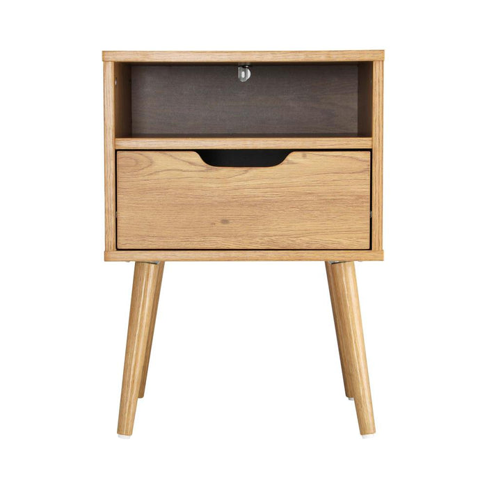 Jenny Rustic Bedside Table | Stylish Nightstand Cabinet by Oikiture