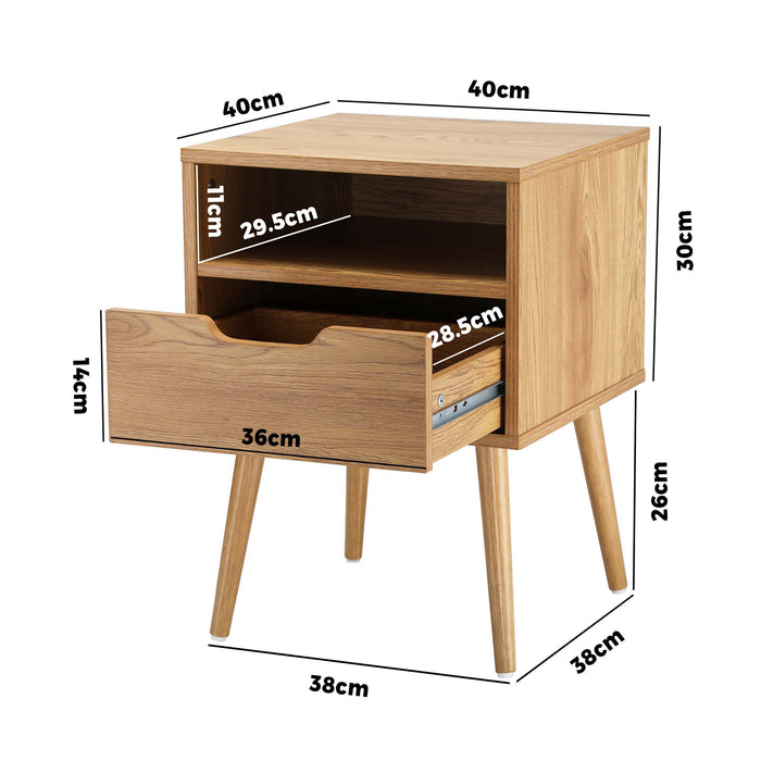 Jenny Rustic Bedside Table | Stylish Nightstand Cabinet by Oikiture