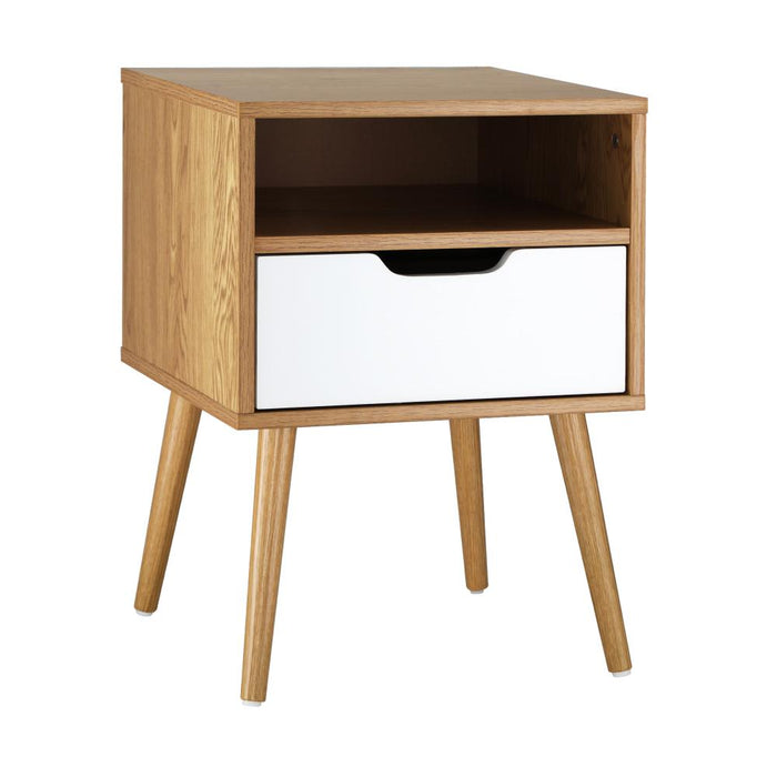Scandi X Multi Storage Modern Bedside Table | Sleek Versatile Nightstand Table in 2 Colours