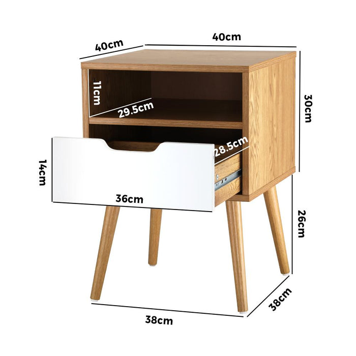 Scandi X Multi Storage Modern Bedside Table | Sleek Versatile Nightstand Table in 2 Colours