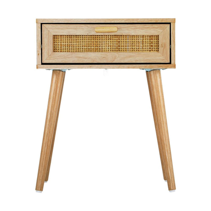 Carlo Slim Rustic Bedside Table | Stylish Nightstand Cabinet by Oikiture