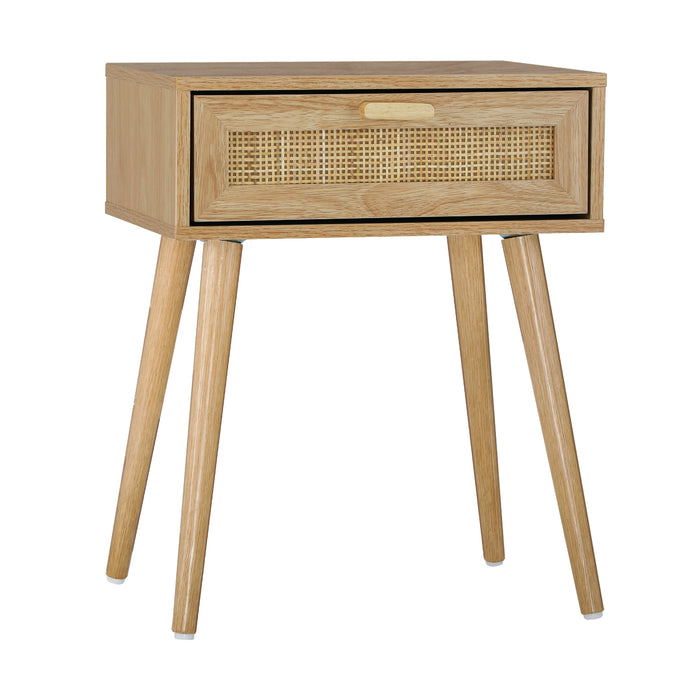 Carlo Slim Rustic Bedside Table | Stylish Nightstand Cabinet by Oikiture