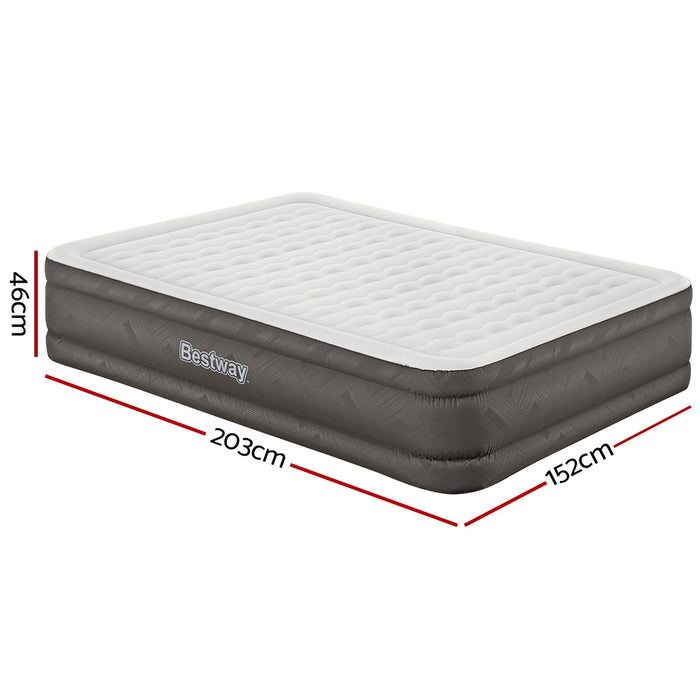 Premium Air Bed Queen Size Mattress | Built-in Pump Camping Spare Bed Easy Installation by Bestway