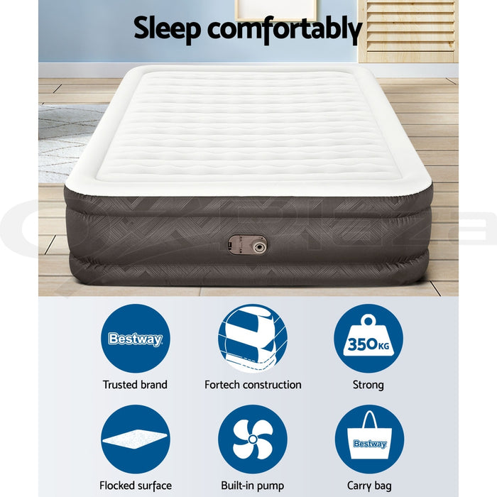Premium Air Bed Queen Size Mattress | Built-in Pump Camping Spare Bed Easy Installation by Bestway