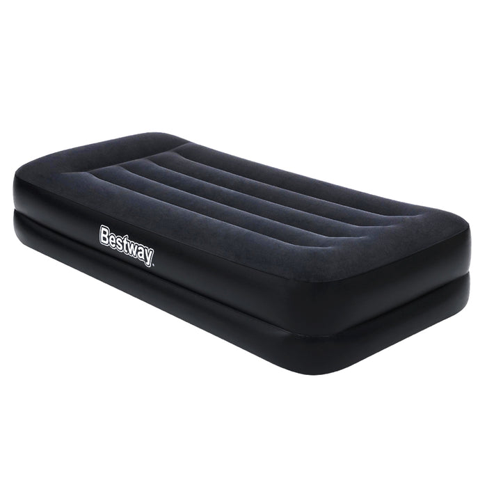 Rapid Inflate Premium Single Size Air Bed by Bestway | Built-in Pump Camping Spare Bed Easy Installation