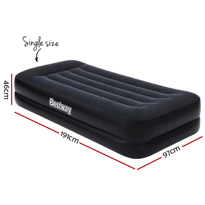Rapid Inflate Premium Single Size Air Bed by Bestway | Built-in Pump Camping Spare Bed Easy Installation