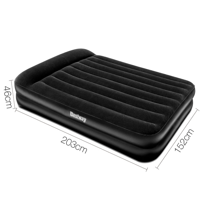 Premium Navy Air Bed Queen Size Mattress By Bestway | Built-in Pump Camping Spare Bed Quick Inflate
