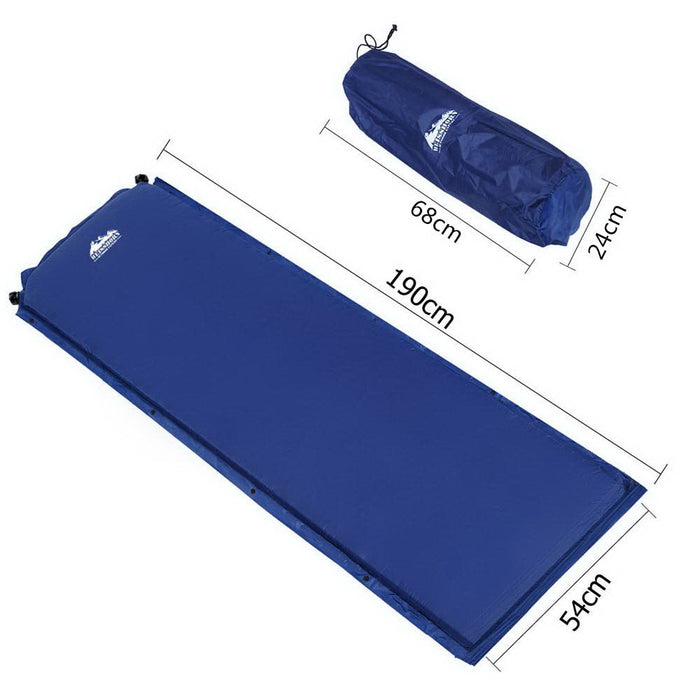 Quick Easy Single Size Self Inflating Mattress Mat | Portable Camping Bed