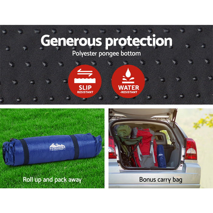 Quick Easy Single Size Self Inflating Mattress Mat | Portable Camping Bed