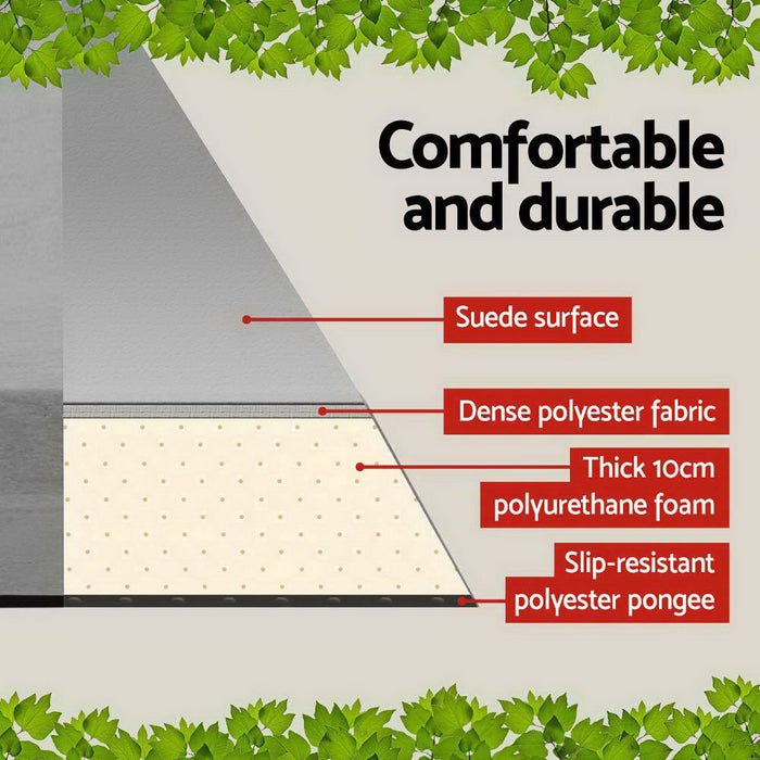 Quick Easy Double Size Self Inflating Mattress Mat 10CM Thick | Camping Bed Grey